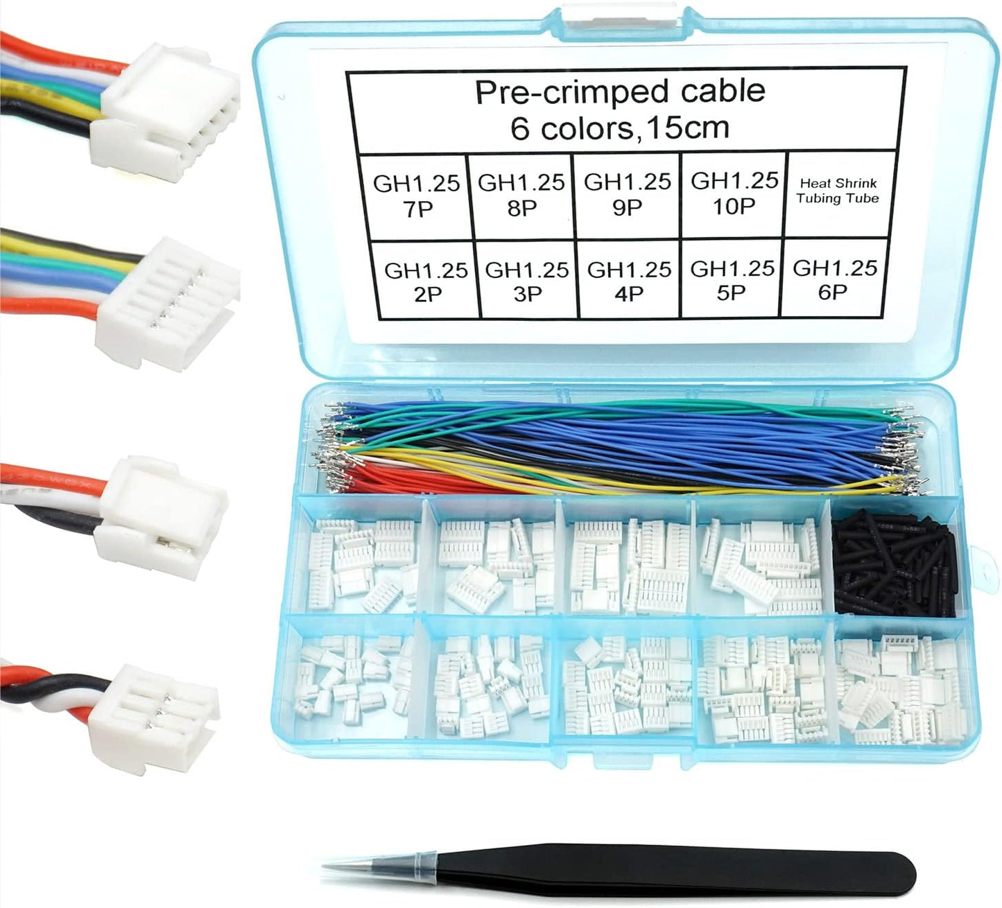 GH1.25-Stecker mit vorgecrimpten Silikonkabeln