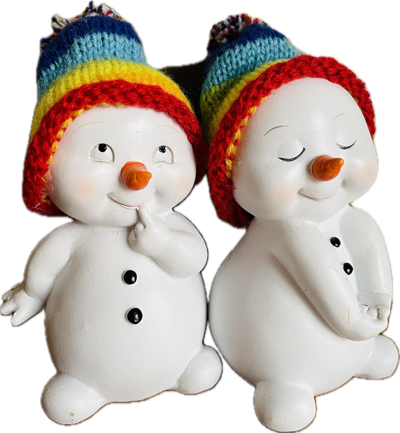 4-teiliges ‎Schneemann-Set mit Regenbogen Mützen, Regenbogen