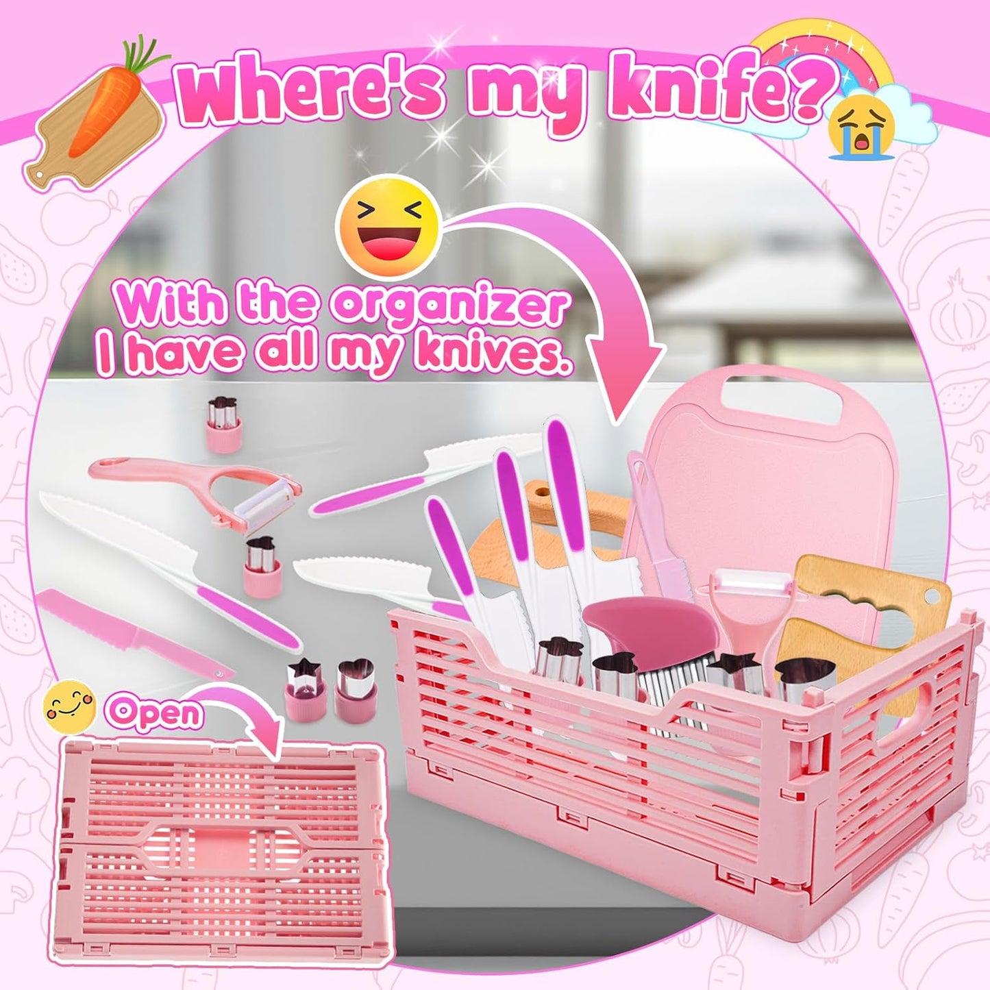 Kinderküchen-Set, Rosa