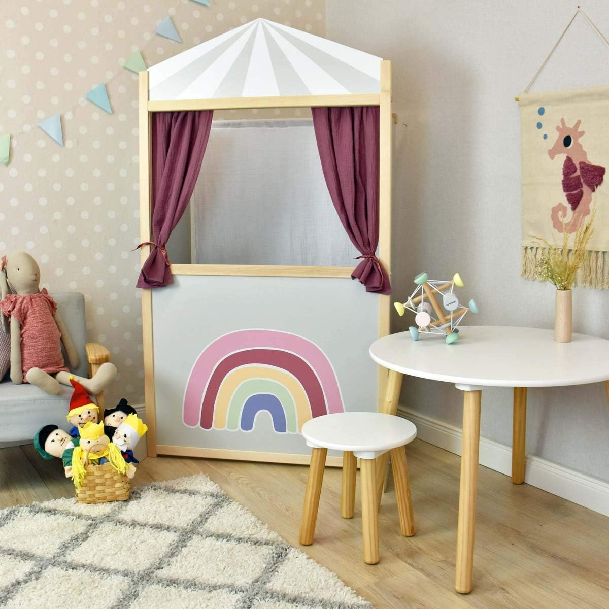 Puppentheater für Kinder, Grau Beere