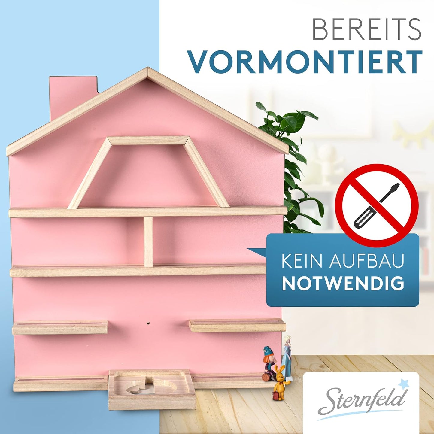 Magnetisches Tonie Regal STE-TO1000 für Toniebox & 52 Figuren, Rosa Platz für 52 Tonies
