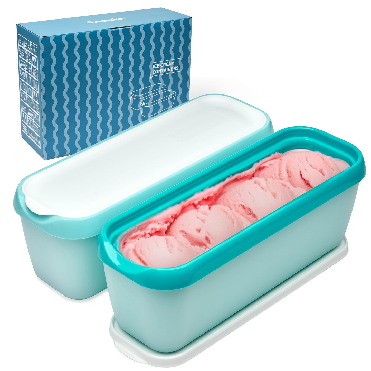 2er-Set Eisbehälter für Speiseeis, Grün