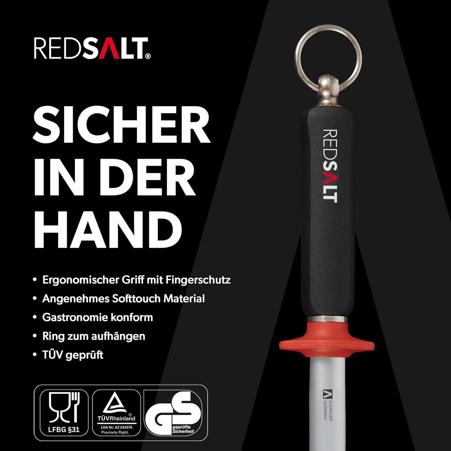 Premium Wetzstahl mit ovaler Microfein Saphirzug, Microfein Saphirzug 30cm