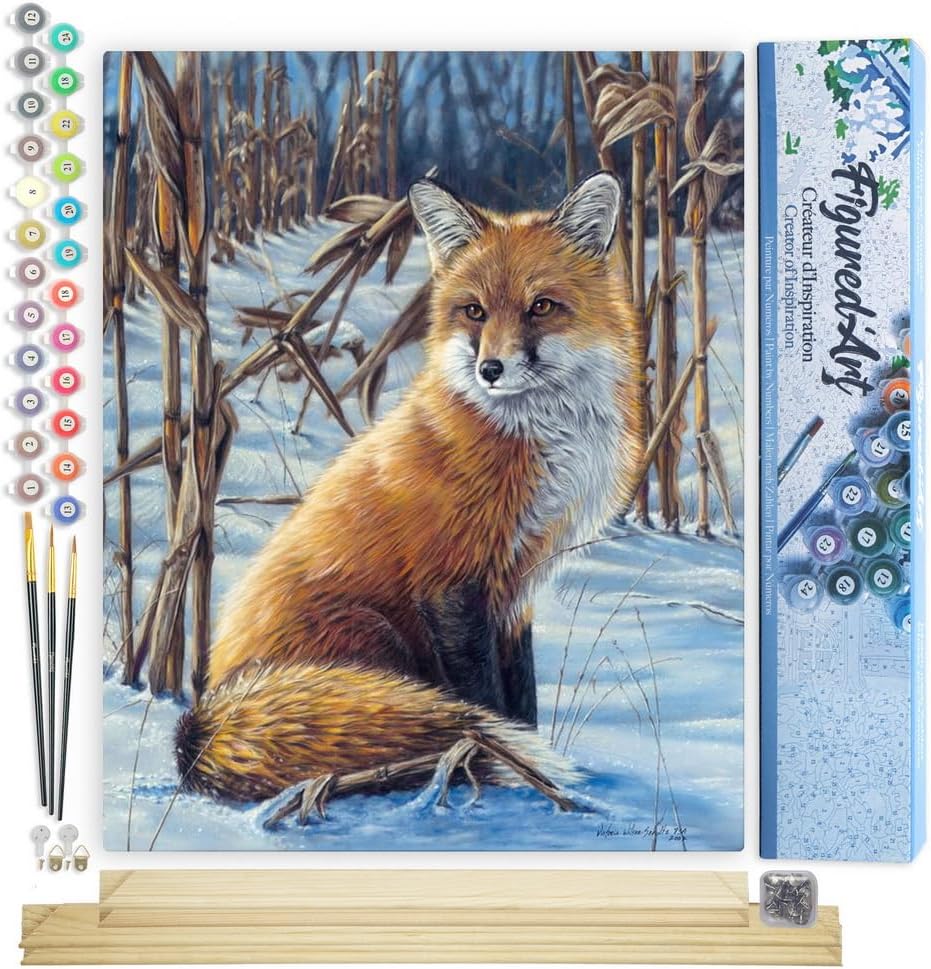 Malen nach Zahlen Set Fuchs im Schnee, Fuchs im Schnee 40x50cm Mit Keilrahmen (nicht gespannt)