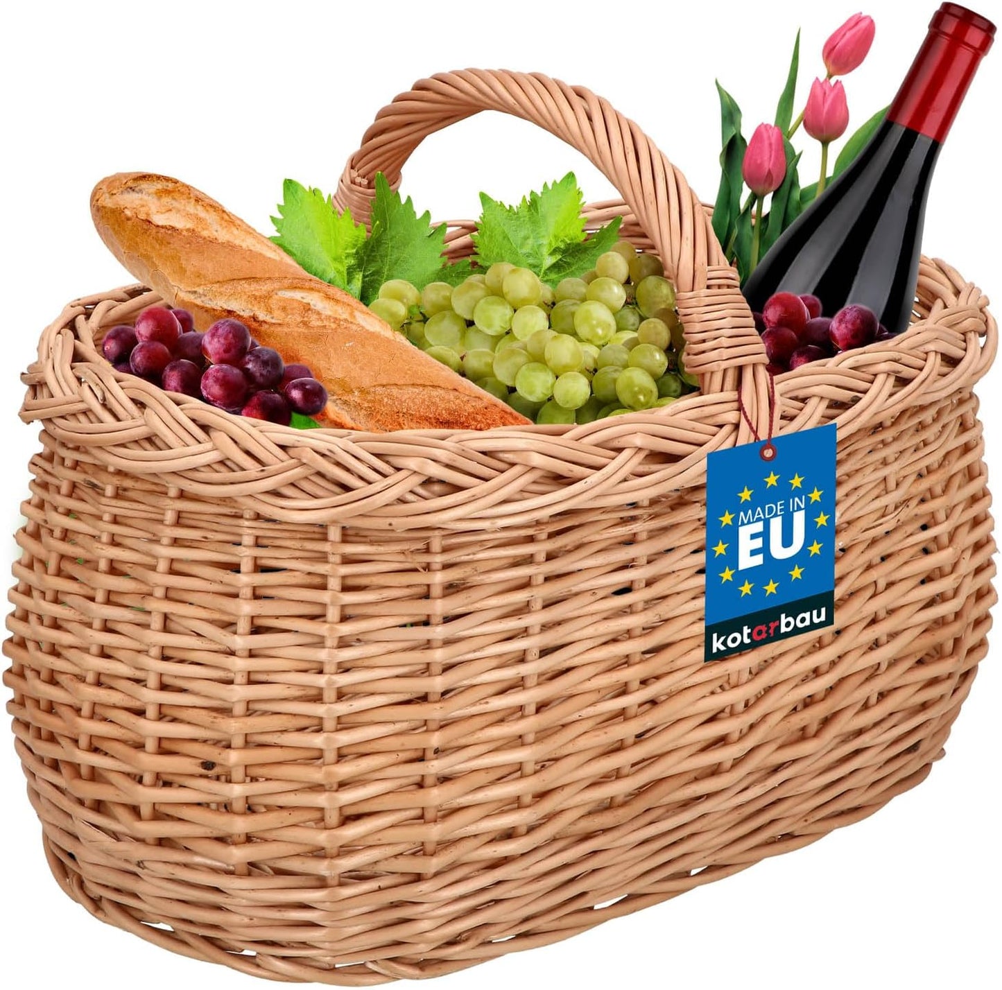 Henkelkorb aus Weidengeflecht