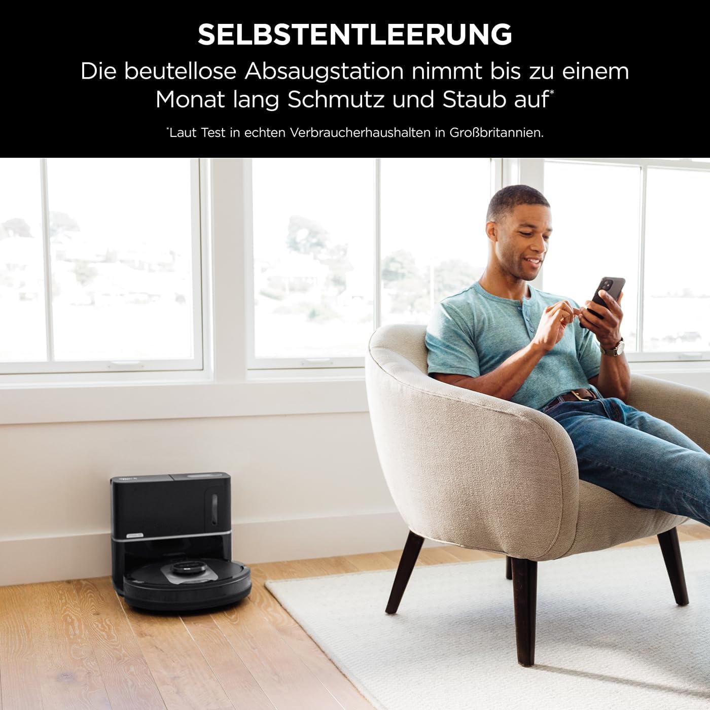 AI 360 Saugroboter mit Selbstentleerung, AI 360, Schwarz