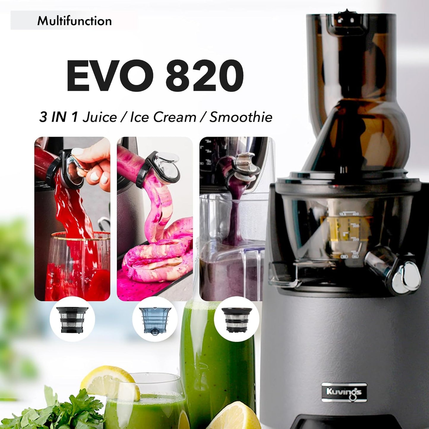 Slow Juicer EVO 820, Grau