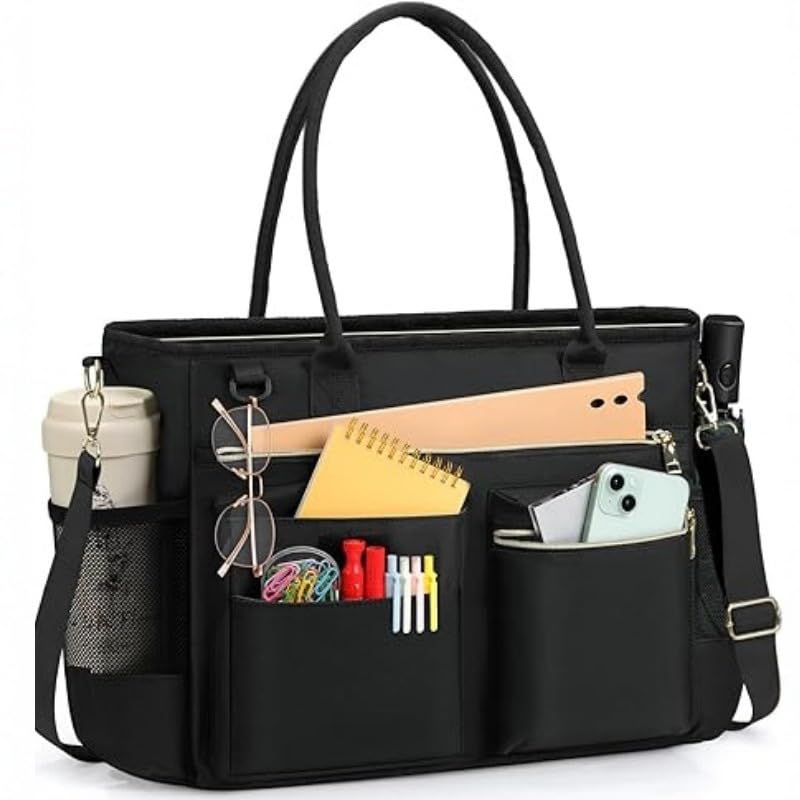 Arbeitstasche mit Laptopfach, Schwarz