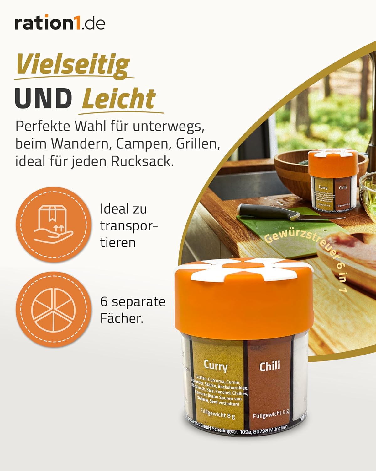 5er-Set Gewürzstreuer, 5er Pack (340g)