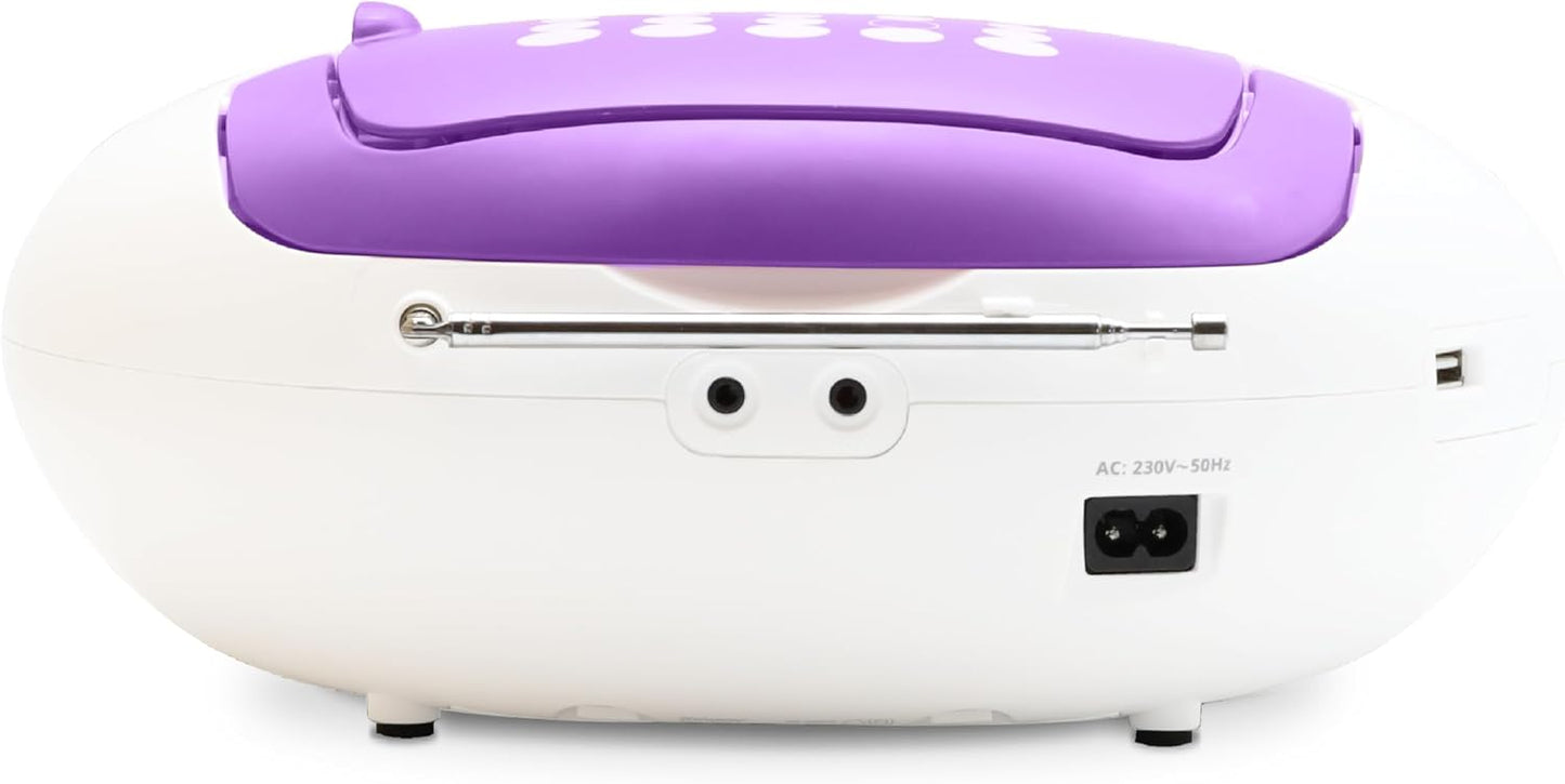 Tragbarer CD-Player, Purple & White