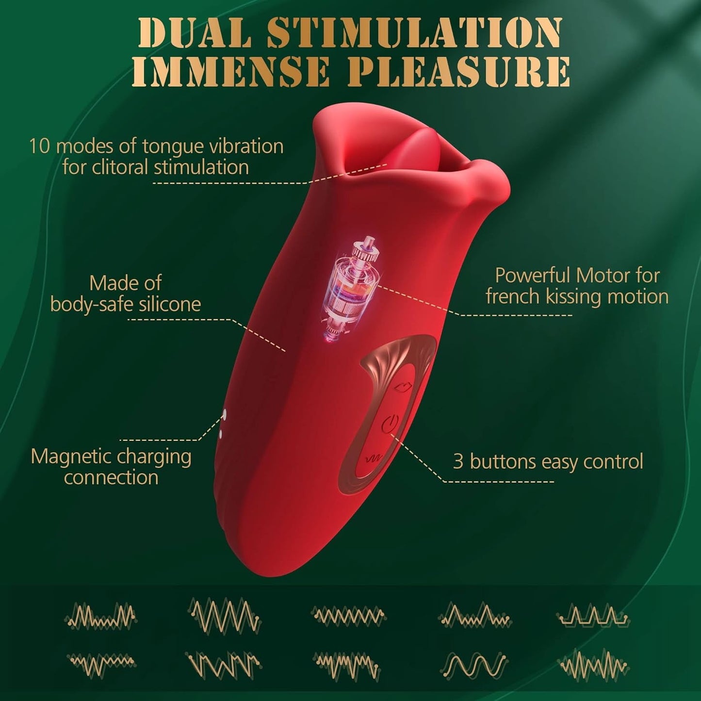 Vibrator mit 10 Saug- und Vibrationsmodi für Frauen
