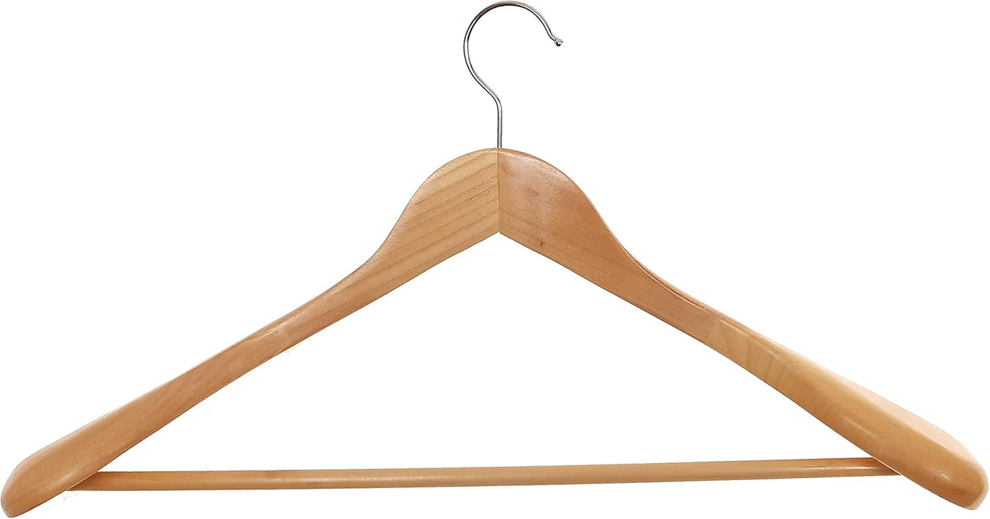 5er-Set Kleiderbügel mit Steg, 5 St. Holz mit Steg
