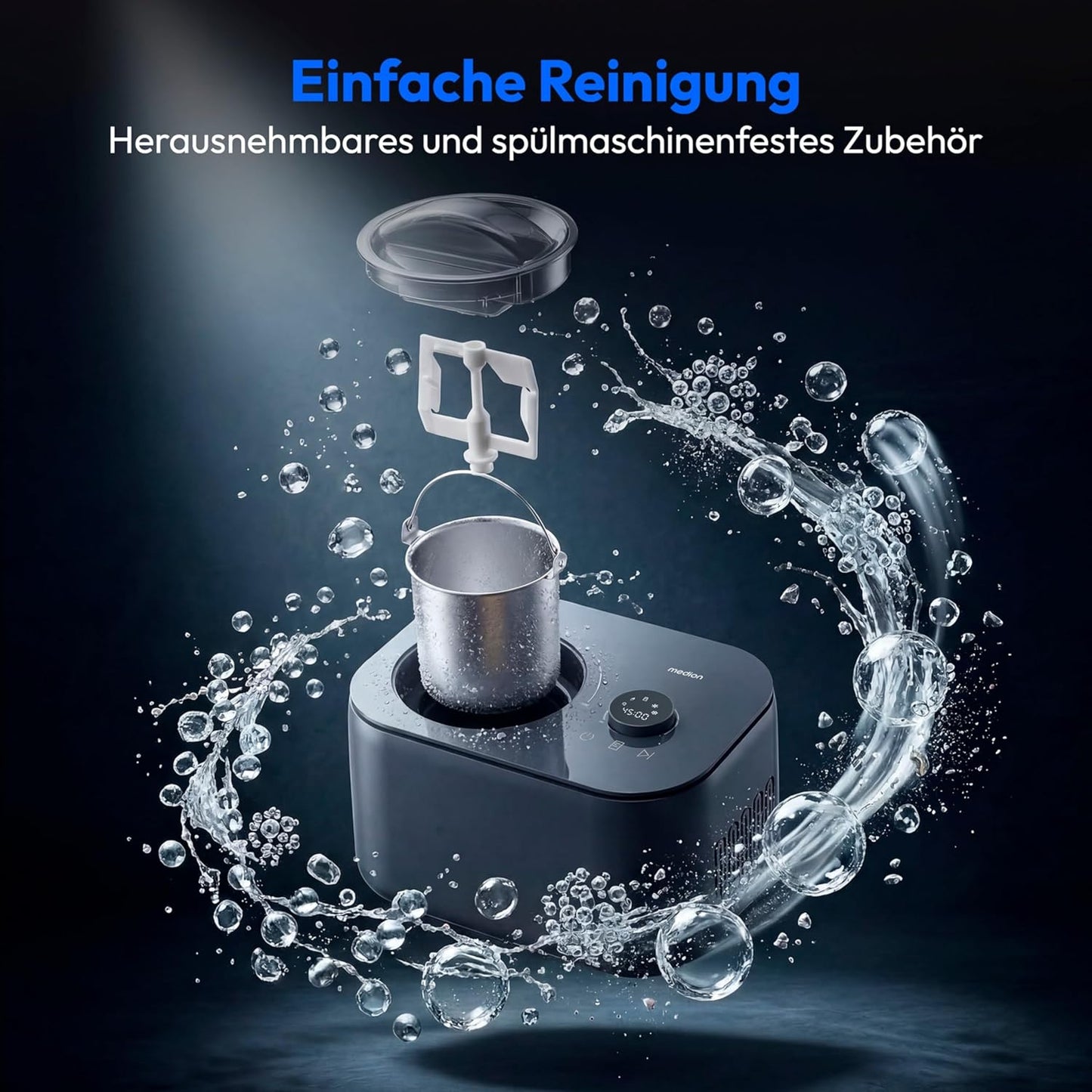 Eismaschine mit 1L Kapazität und LED-Touchdisplay