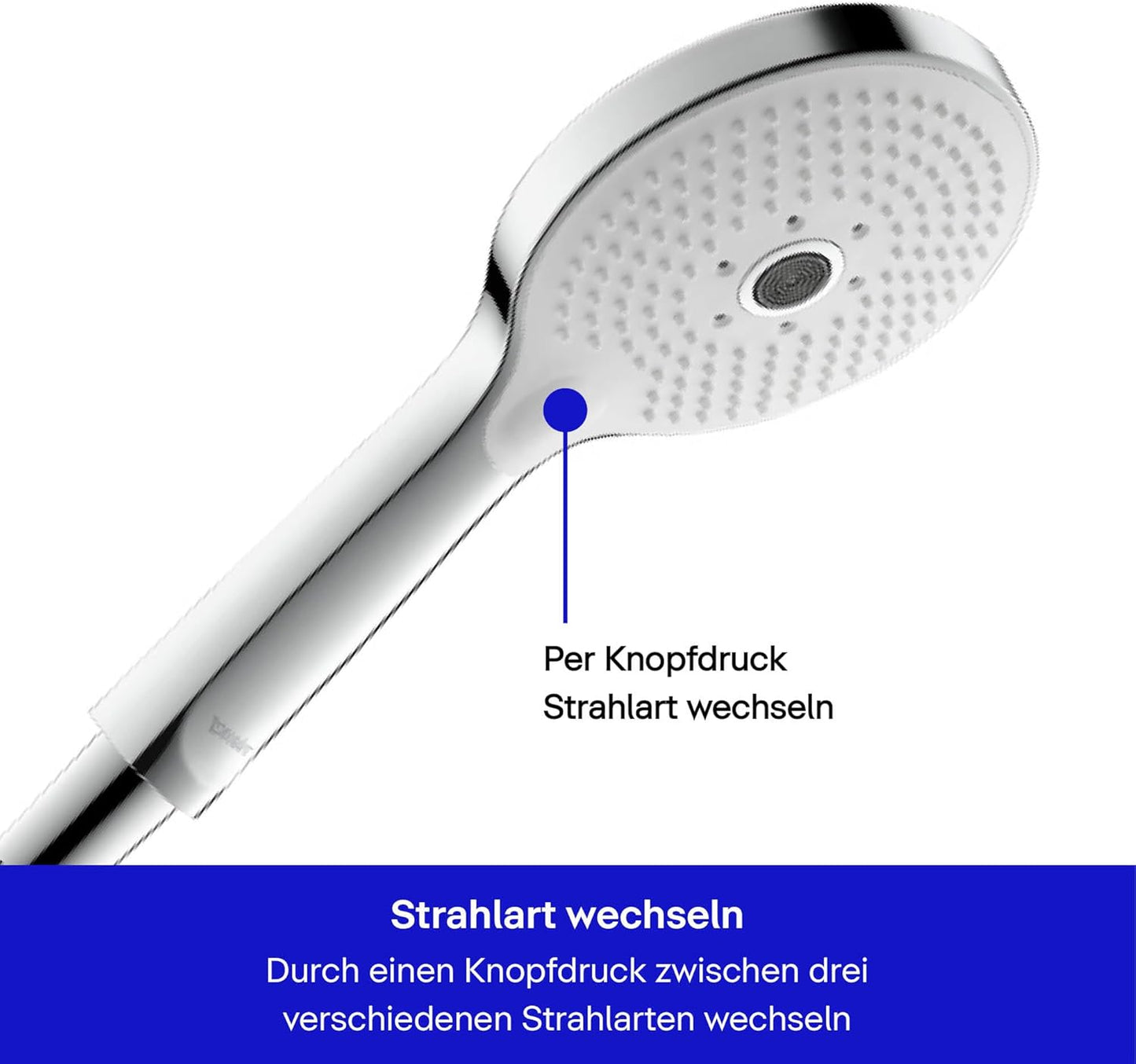 Handbrause 120, mit 3 Strahlarten (Click!) Chrom/Weiss
