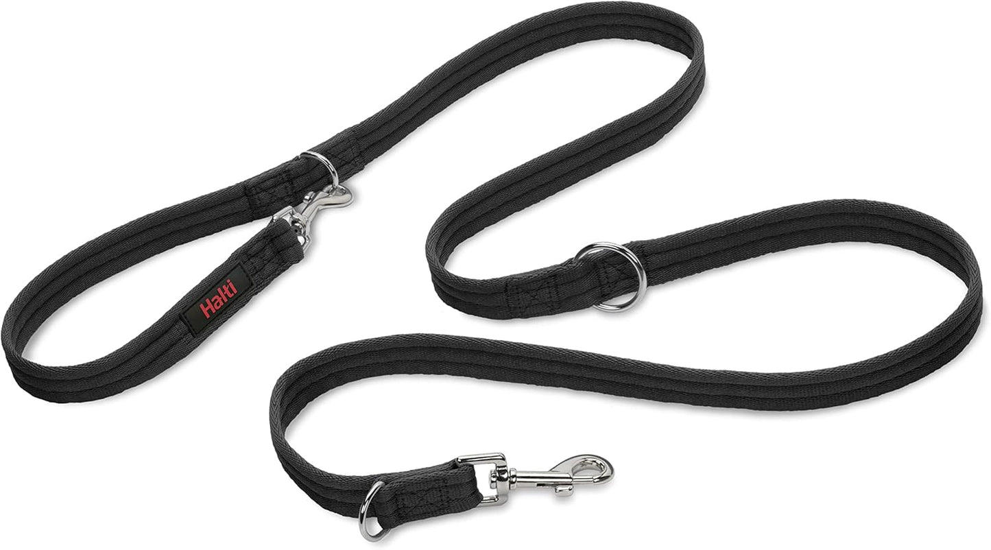HALTI Doppelführleine für Hunde, 2m, S Schwarz