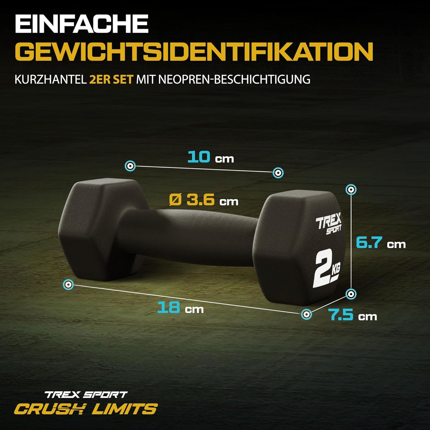 Neopren Kurzhanteln (2 x 2 kg), 2 x 2 kg