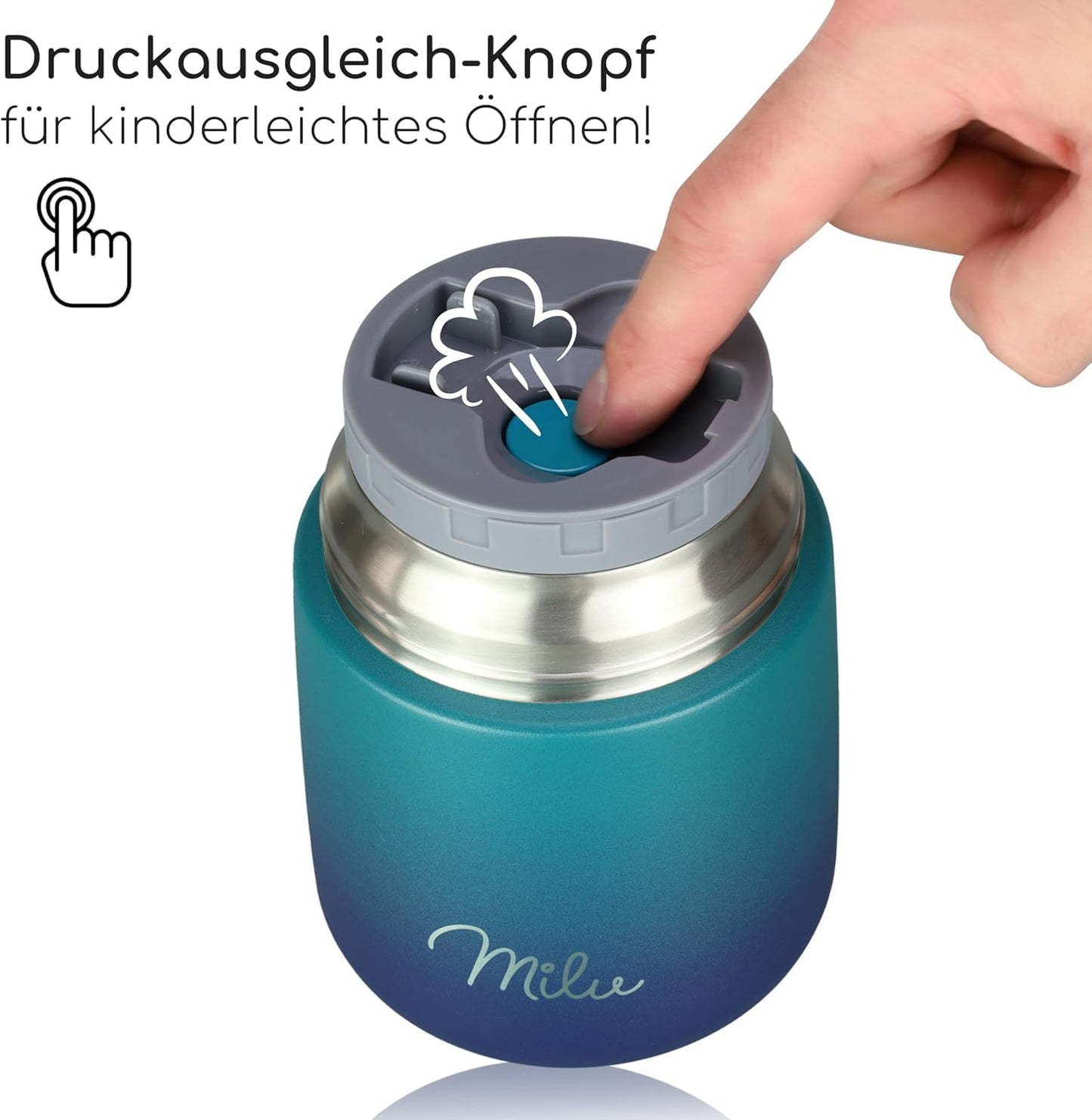 Thermobehälter für Essen, Grün Blau 450ml