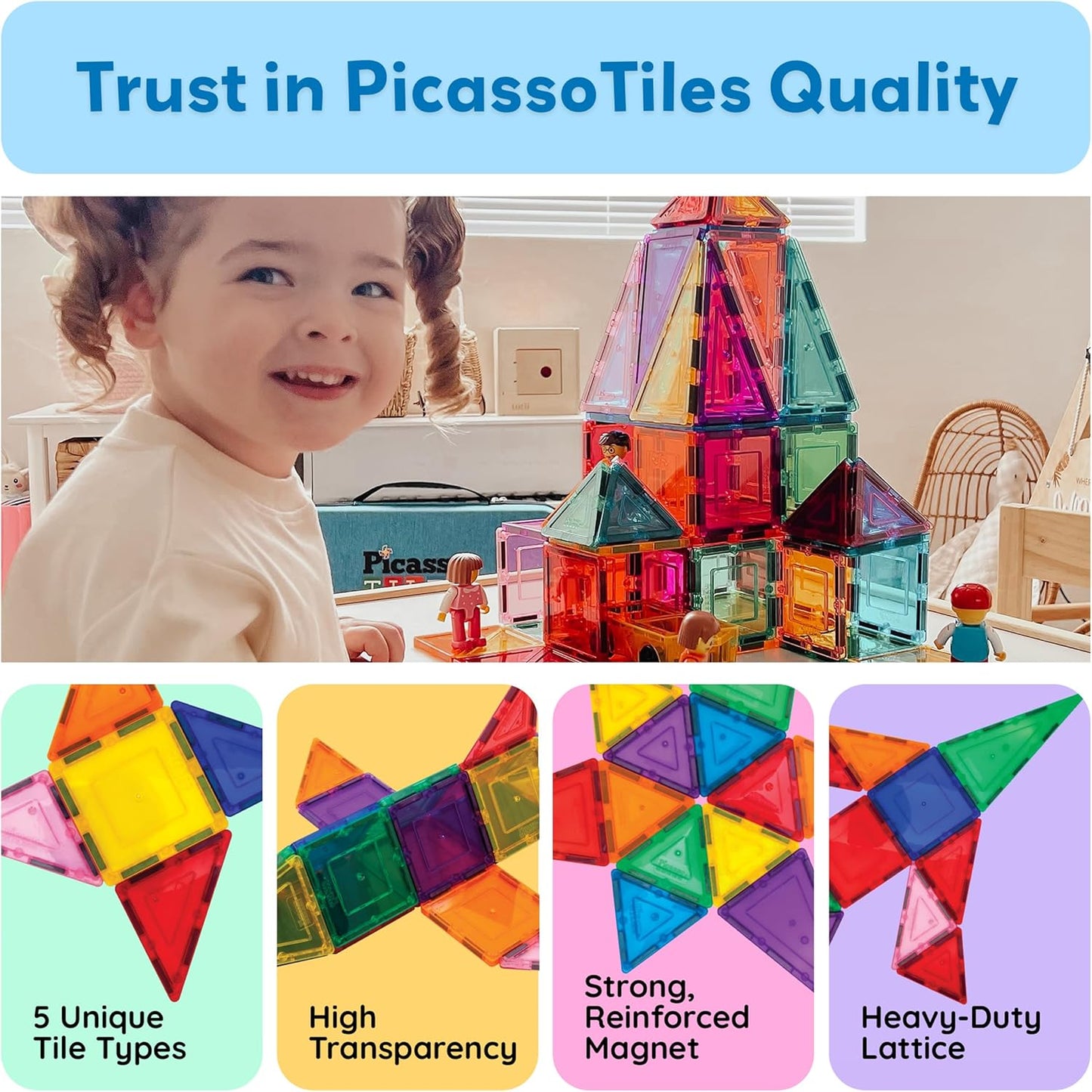 Magnetbausteine, ‎multicolored 60-Piece