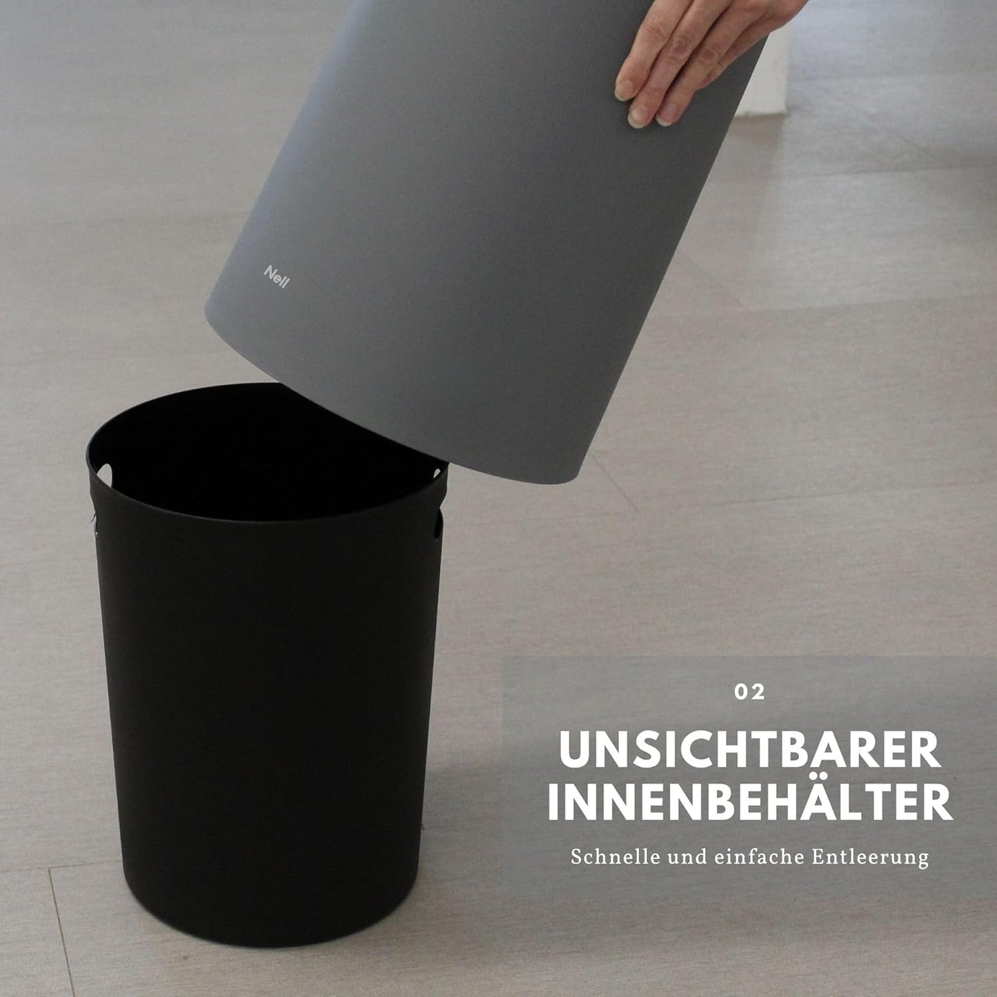 Mülleimer, 12L, 12l ohne Deckel Grau