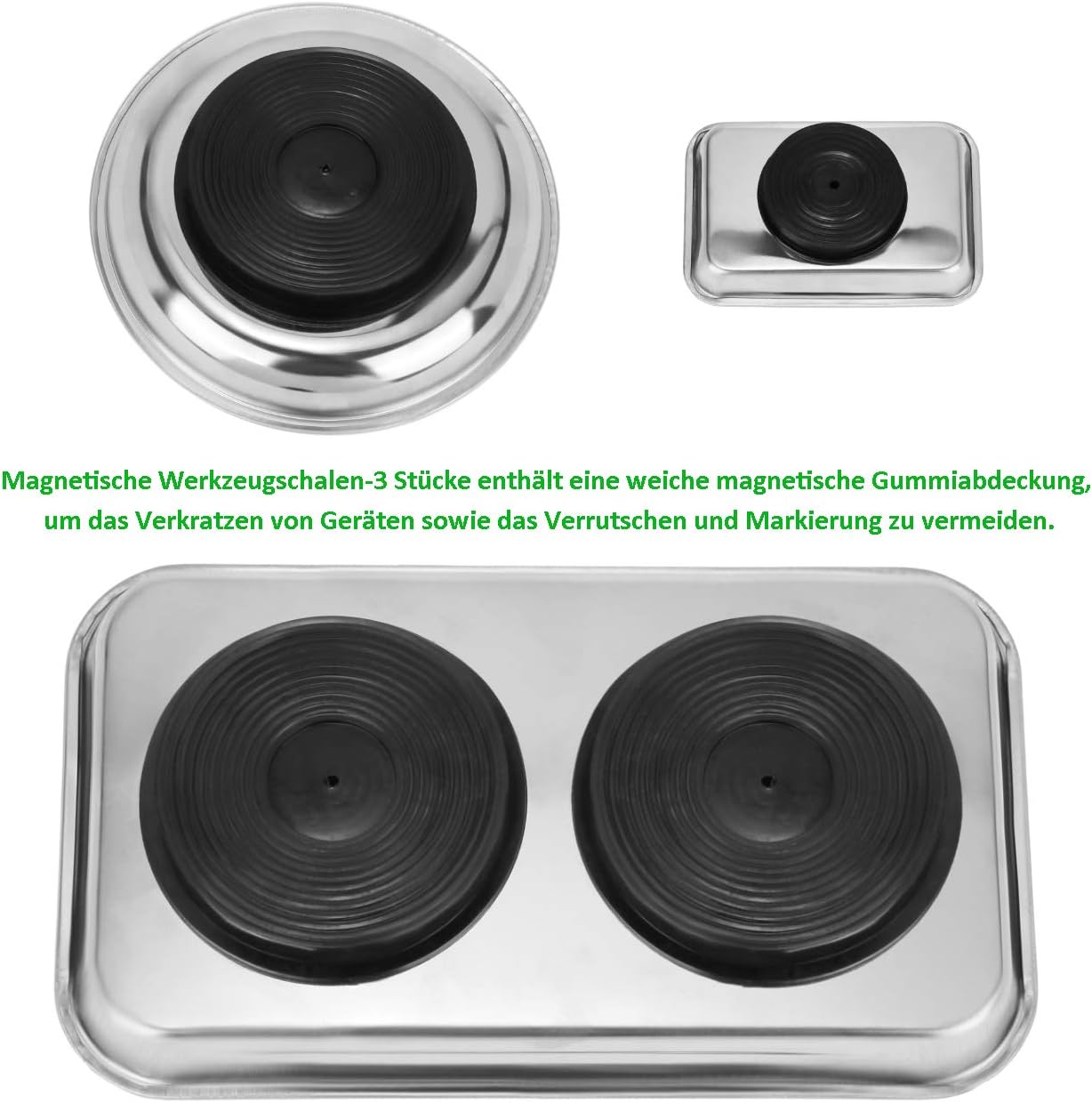 3-teiliges magnetische Werkzeugschalen-Set, 24cmx14cm, 15cm, 9.5cmx6.4cm