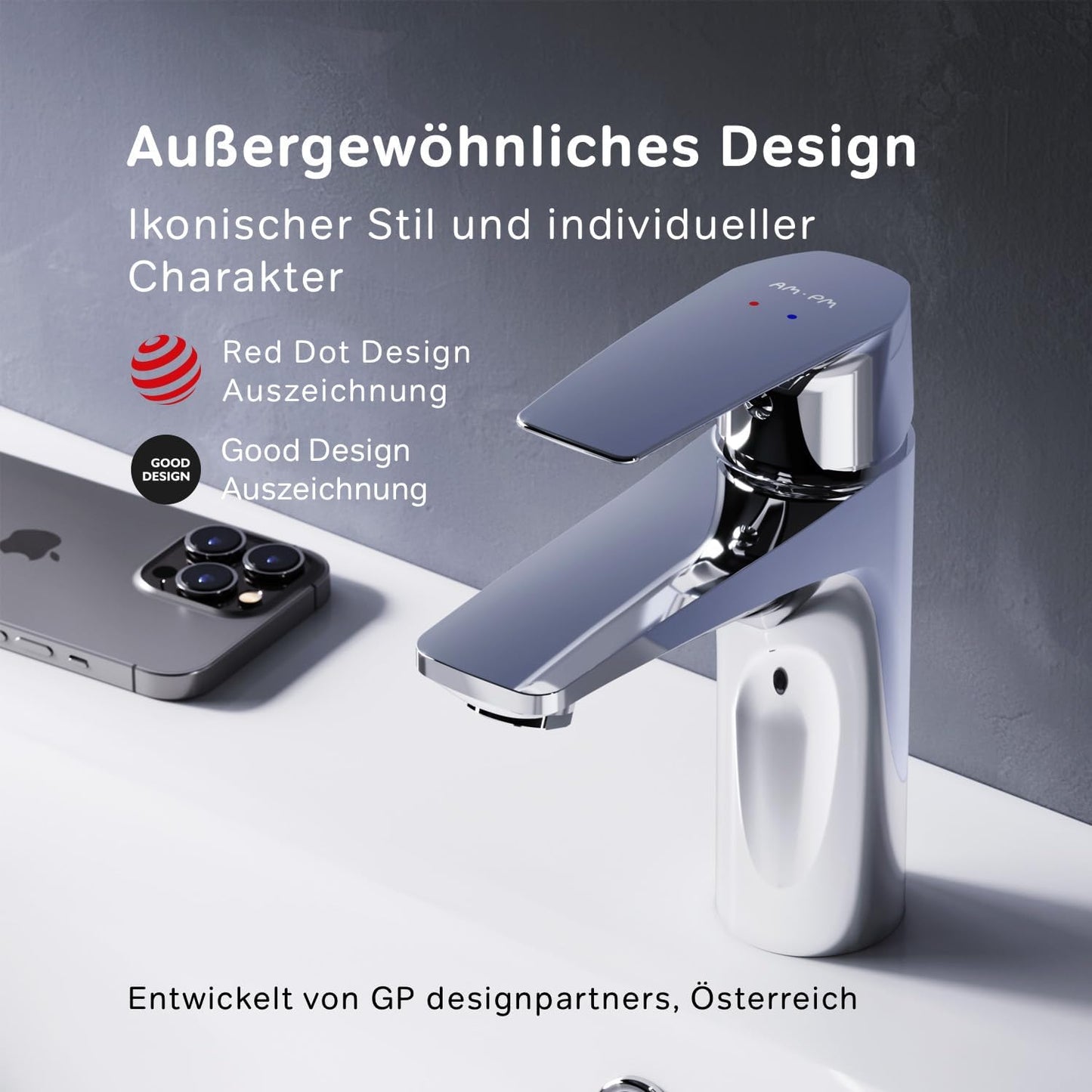 Einhebel-Waschtischarmatur mit Klick-Ablaufgarnitur