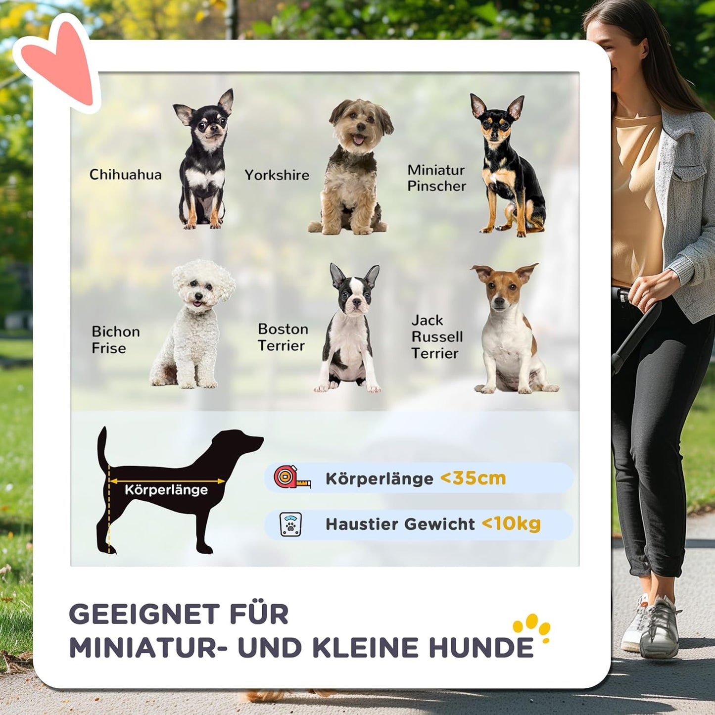 Hundewagen, Kaffeebraun 75L x 45B x 97H cm
