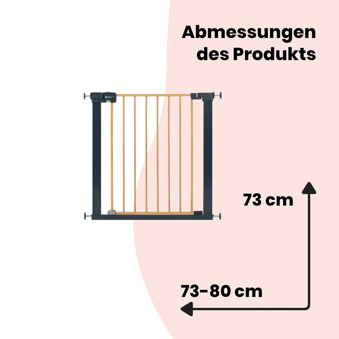 Treppenschutzgitter Easy Close (73-108 cm), Holz-effekt Easy Close Wood