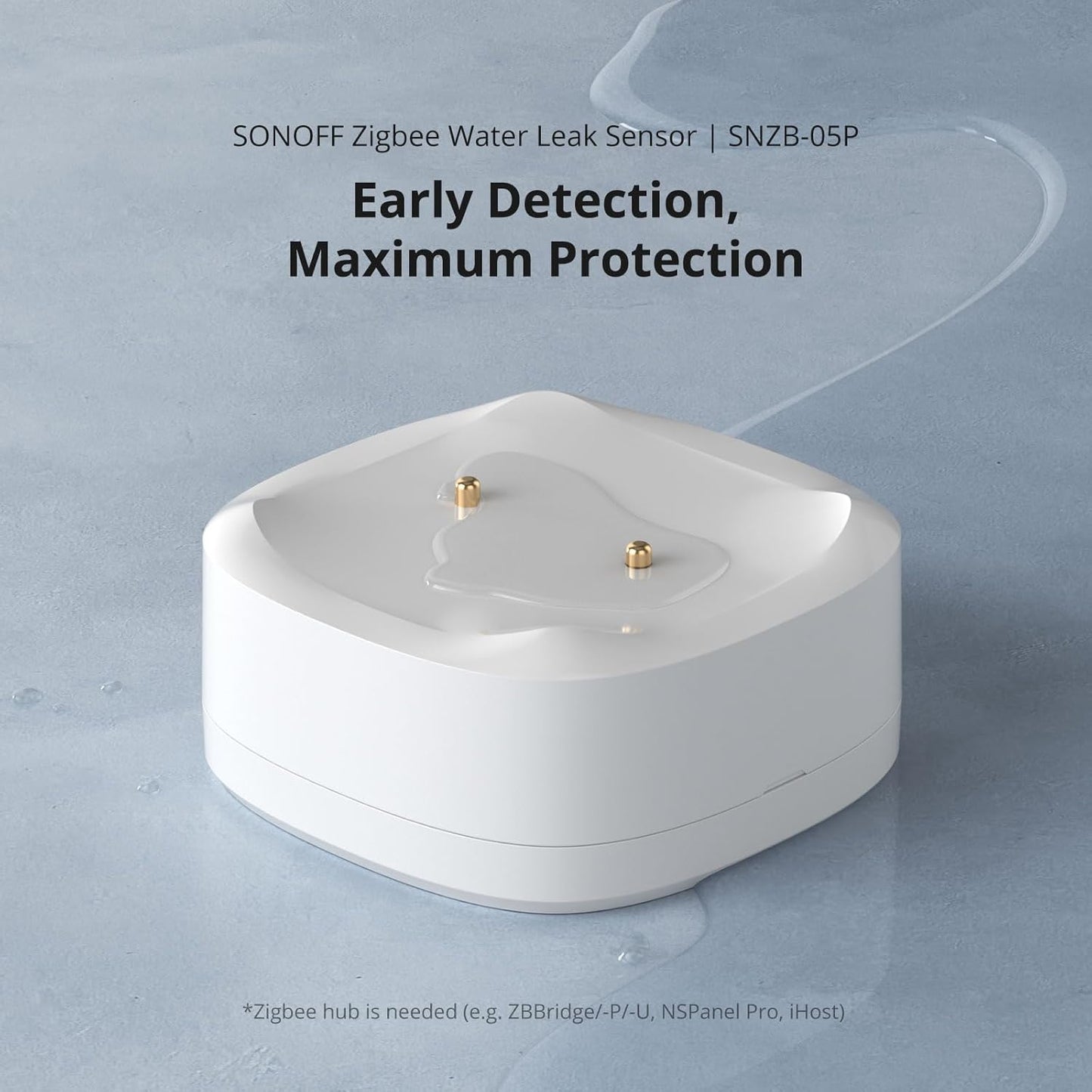 Zigbee Wassermelder SNZB-05P+ Wassersensor WLDC200 DC 3 V mit Kabel