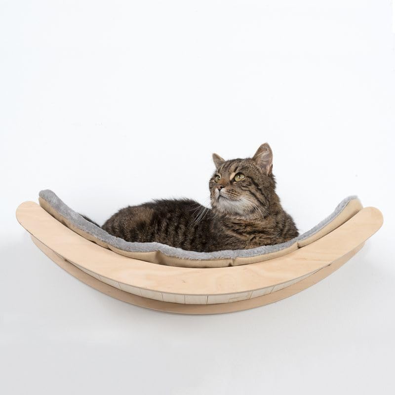 Hängematte für Wandmontage mit waschbarem Kissen, Grau