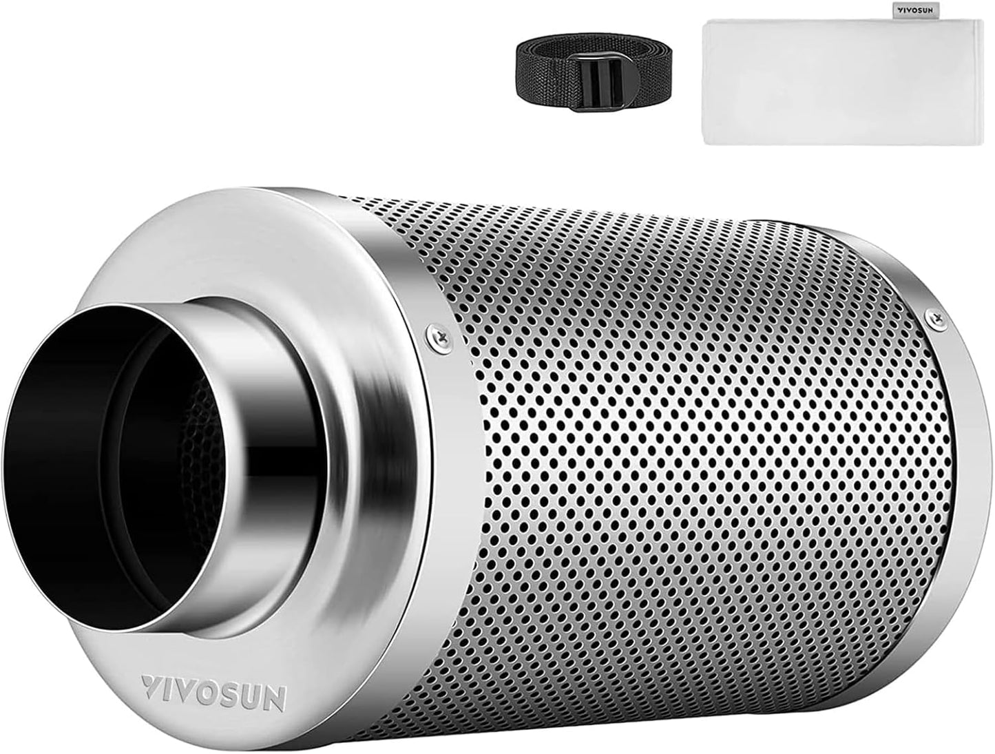 Aktivkohlefilter für Growzelte, 100mm/4 Inch Silber