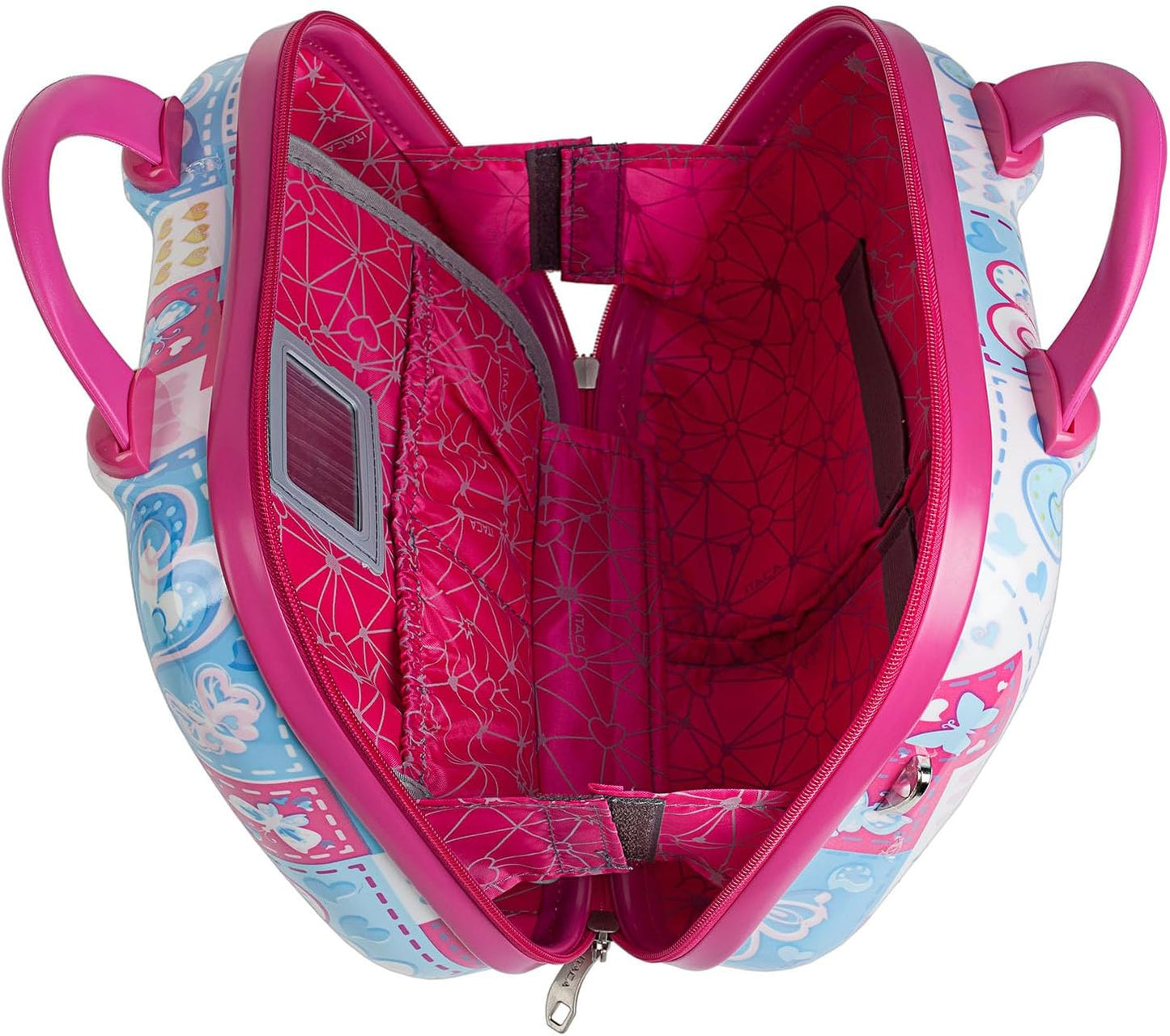 Hartschalen-Kosmetikkoffer mit Kofferhalterung, XS Blau-fuchsia