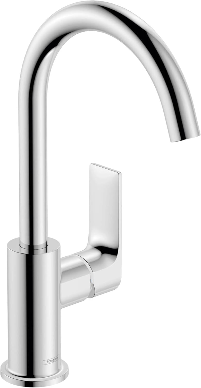 Rebris E Einhebel-Waschtischarmatur, Auslaufhöhe 210mm mit Zugstangen-Ablauf / schwenkbar Chrom