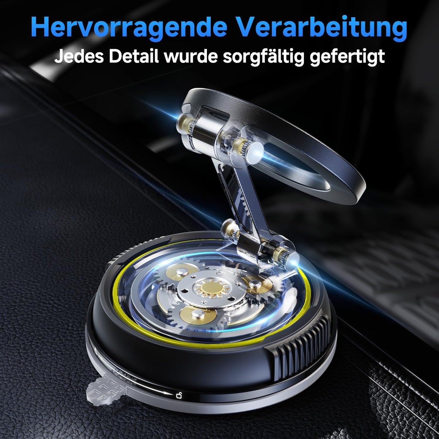 Magnetische Handyhalterung fürs Auto, Olivgelb
