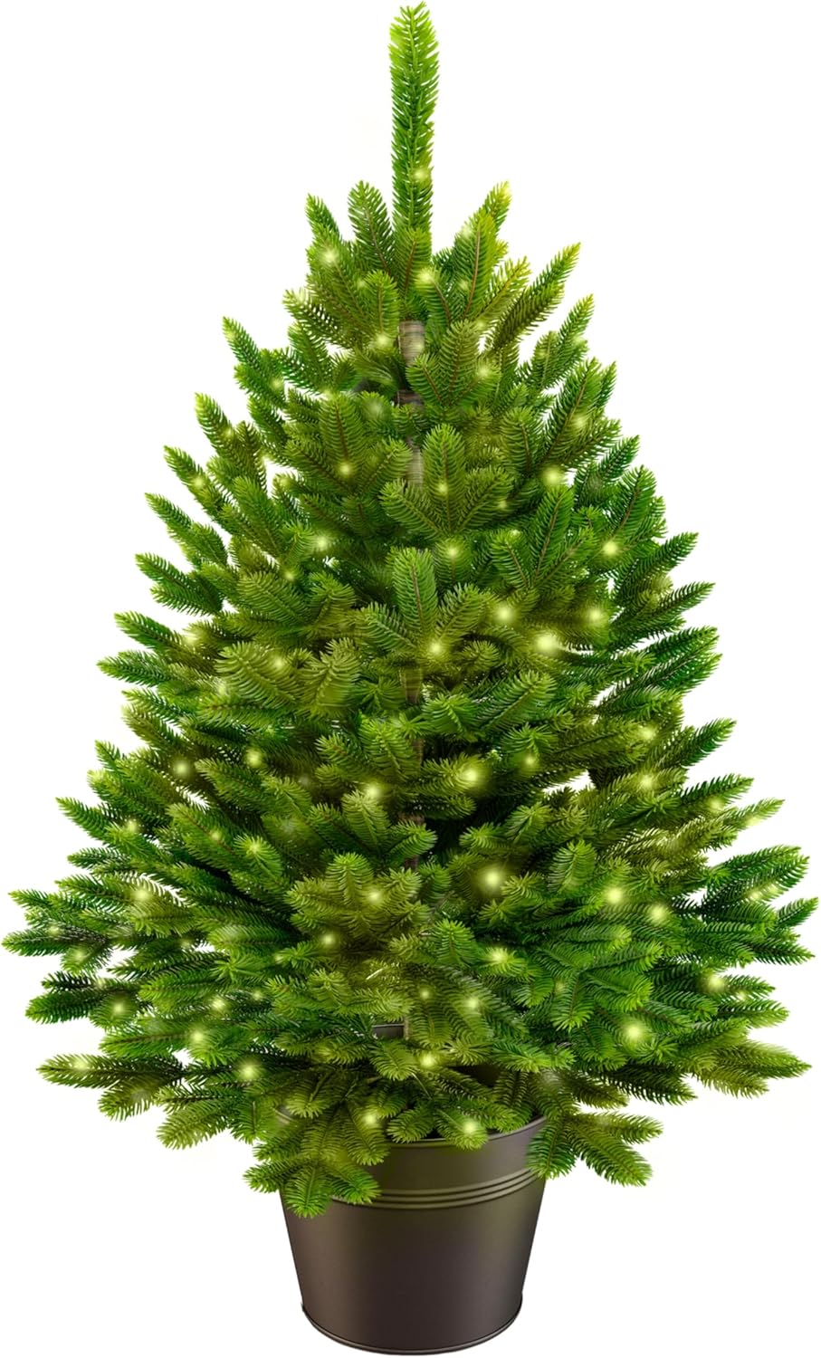 Künstlicher Weihnachtsbaum im Topf mit integrierter Lichterkette, 80 cm Mit Beleuchtung