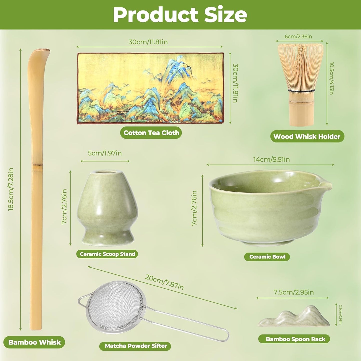 7-teiliges Matcha-Set