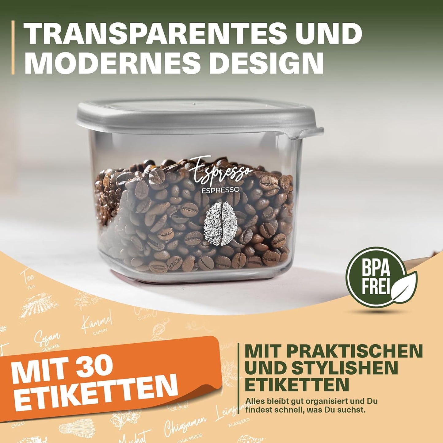 15er-Set Vorratsbehälter, Peggy 15er Mix Set
