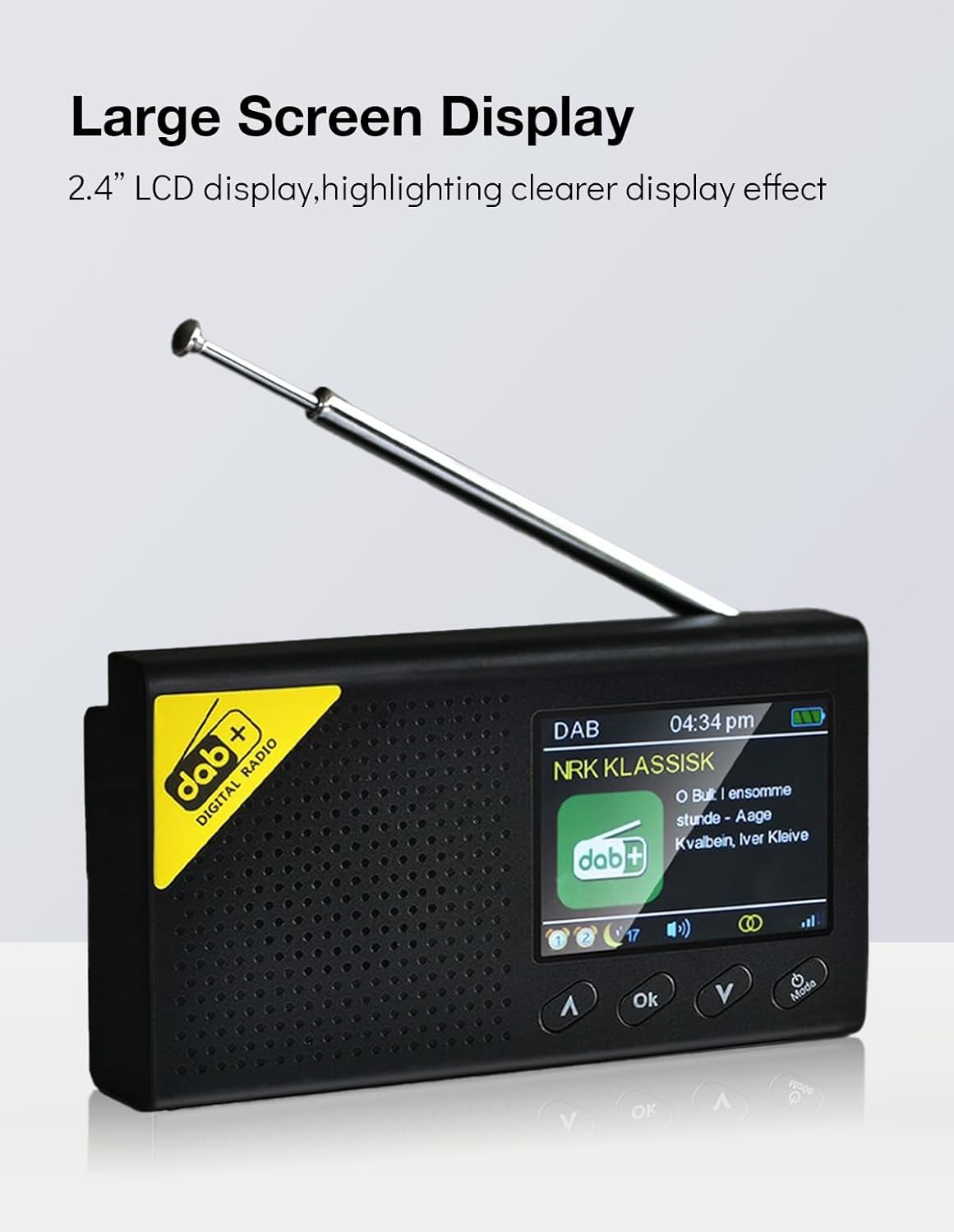 Tragbares DAB+ Radio mit Bluetooth und Dual Alarm, Modell DAB-PC1