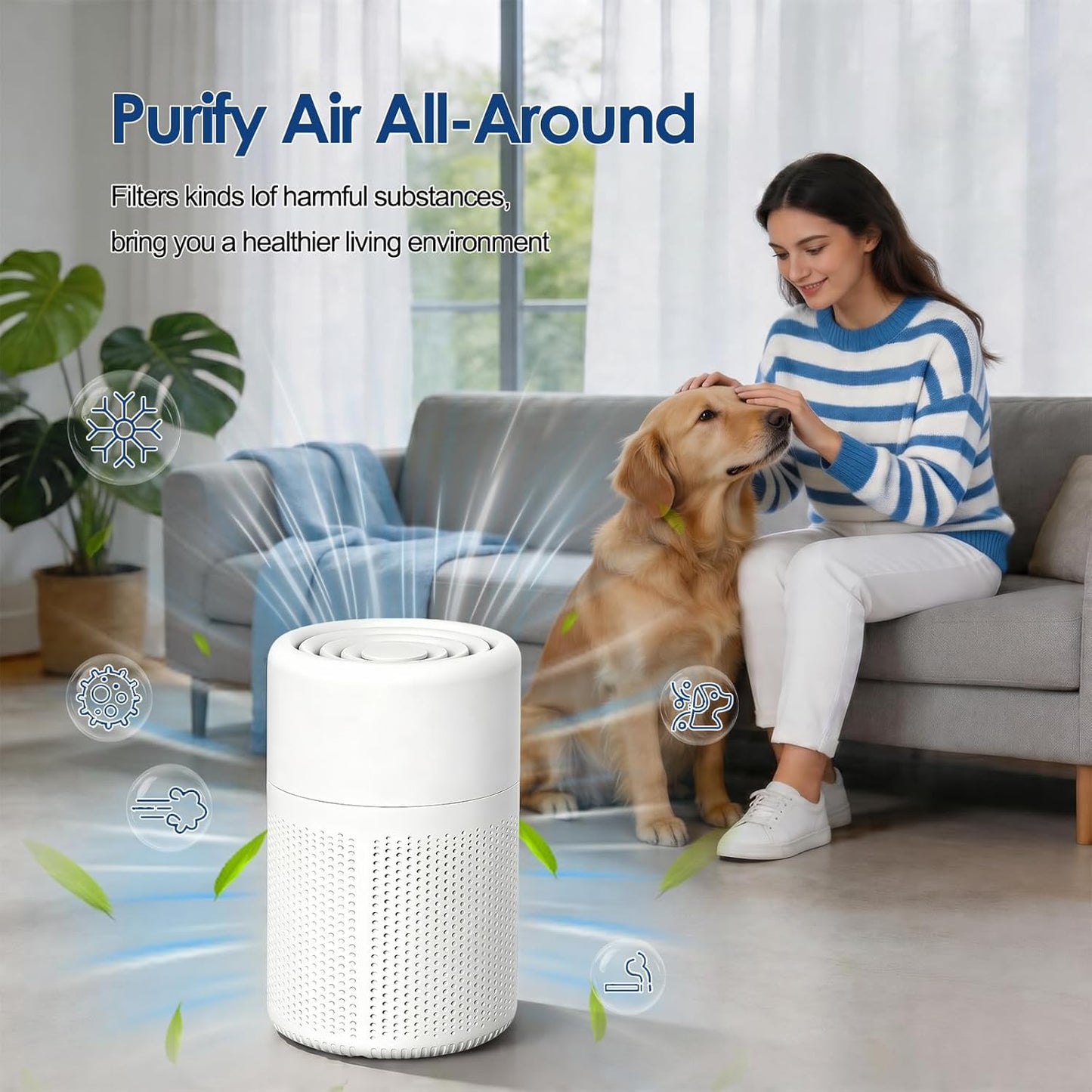 Luftreiniger mit HEPA-Filter und Aromatherapie