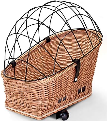 Hundefahrradkorb mit Metallgitter und Kissen, XL mit Kissen mit Einlage R1