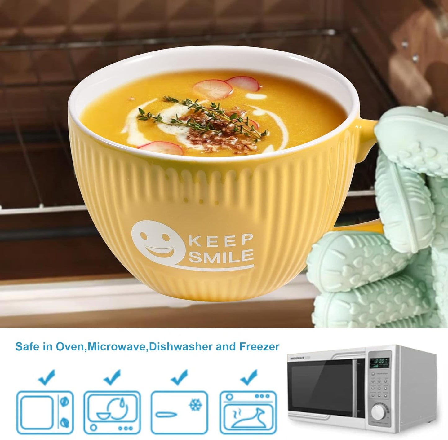 Keep Smile - Suppentasse, Yellow
