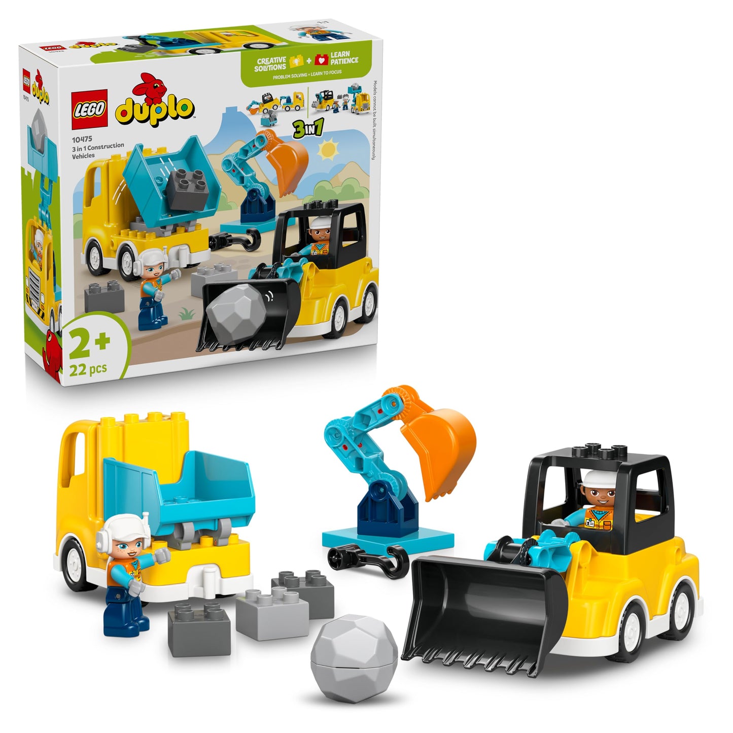 3-in-1 Baufahrzeuge-Set