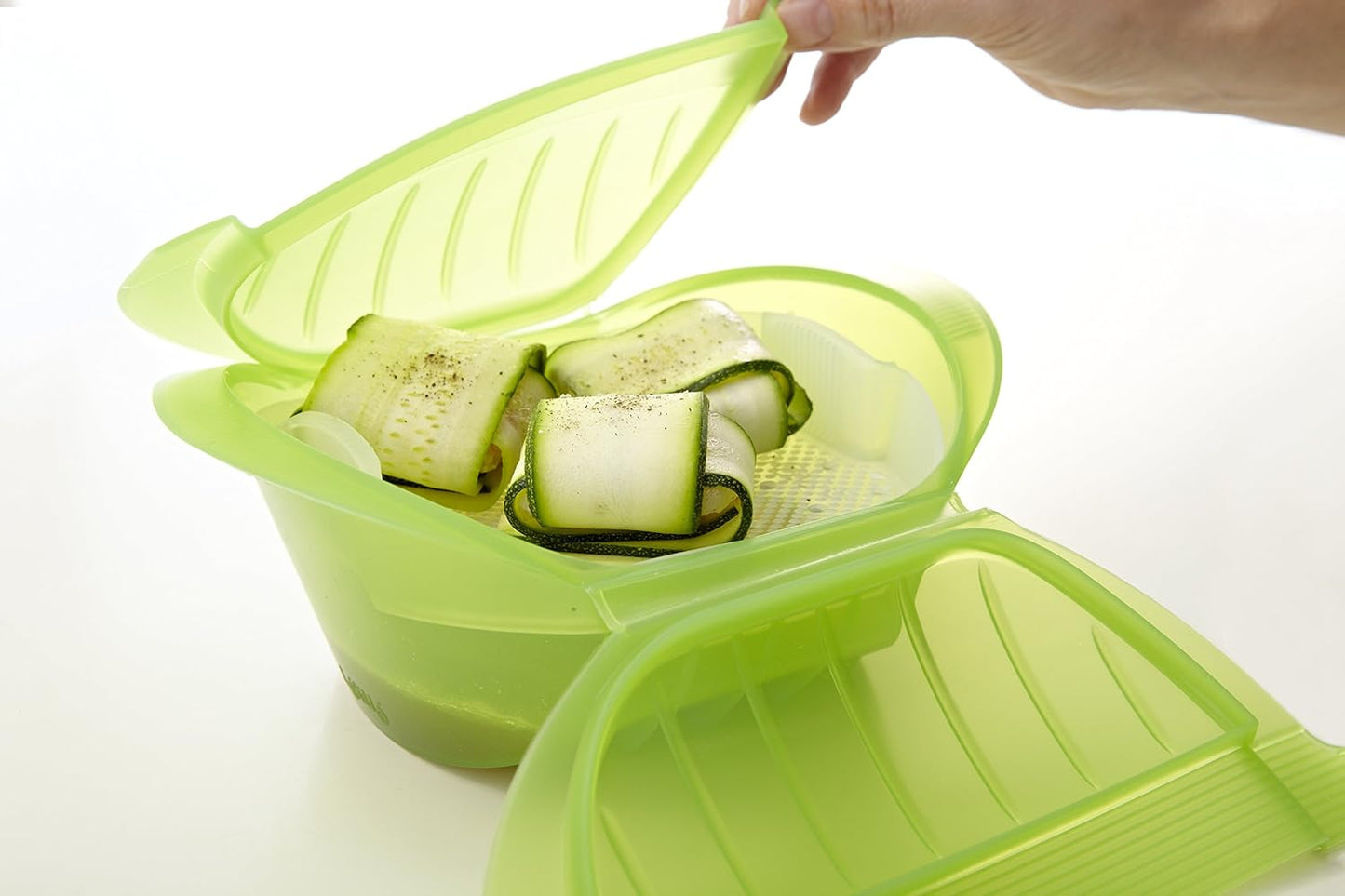 Dampfbox mit Einlegeboden (für 3-4 Personen), Grün 1000 ml