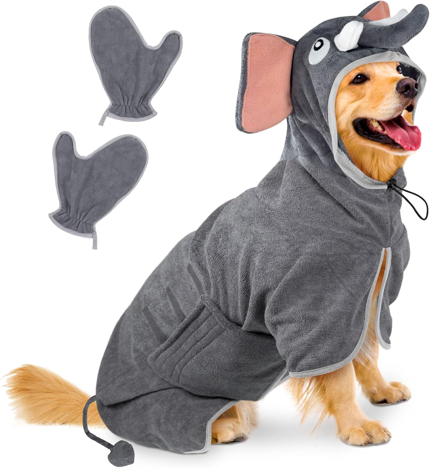 Hundebademantel, XL Elefant
