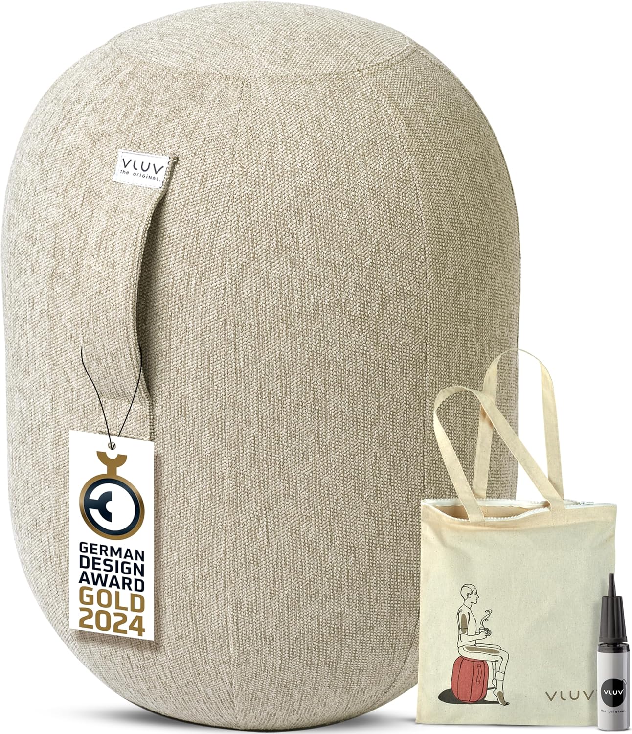 Sitzball Kapsul Stov M, Beige, Kiesel 43.5T x 43.5B x 55H cm