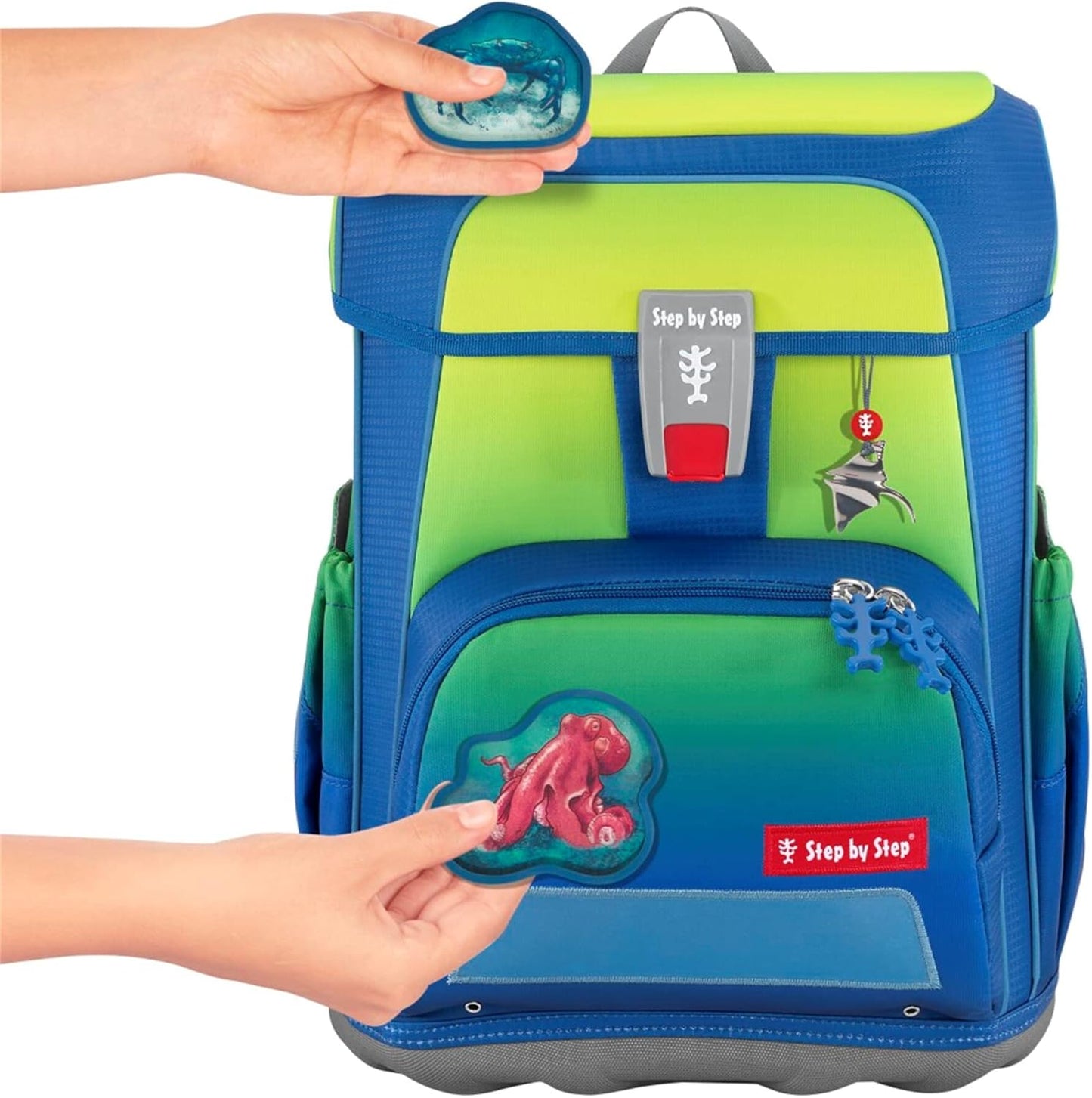 Ranzen-Set Cloud Ocean, Red Octopus - Blau - Gelb