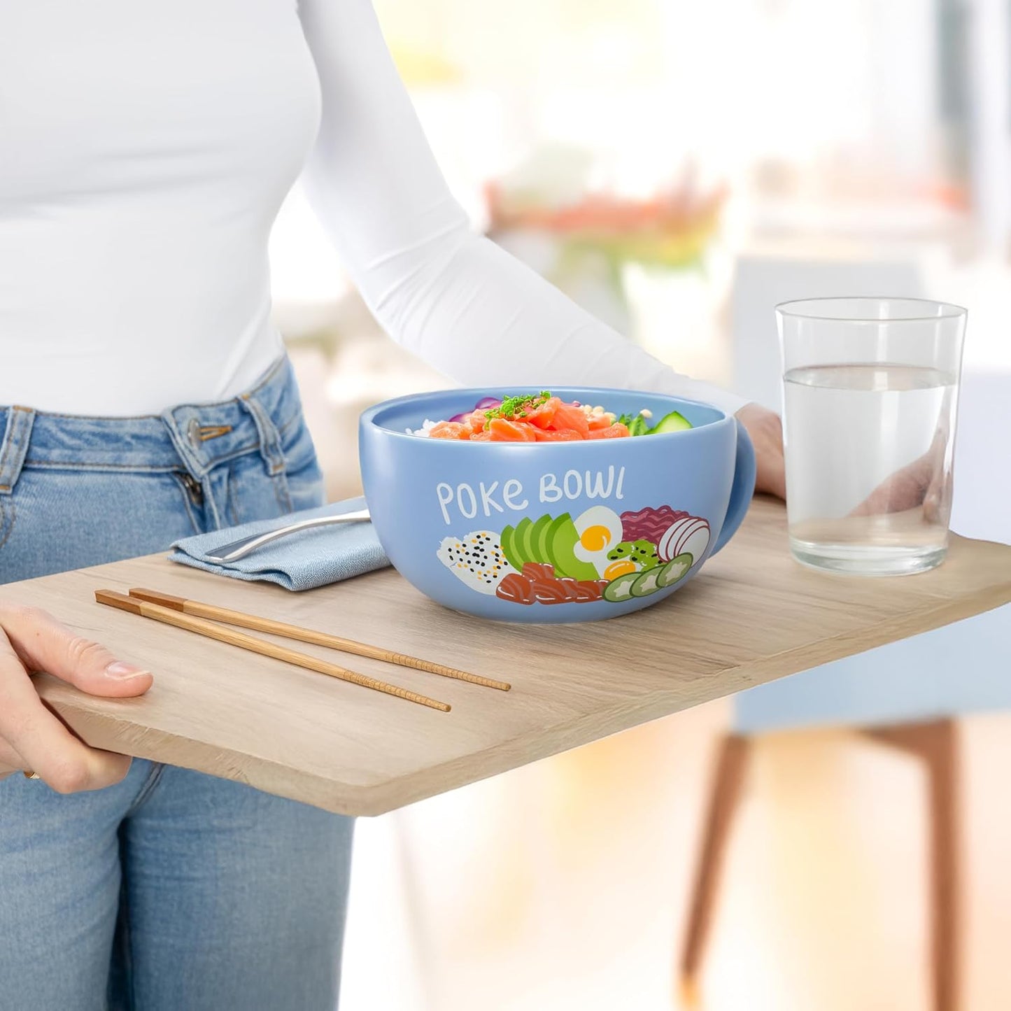 Suppenschüssel für Poke und Nudelsuppen, Poke, Blau