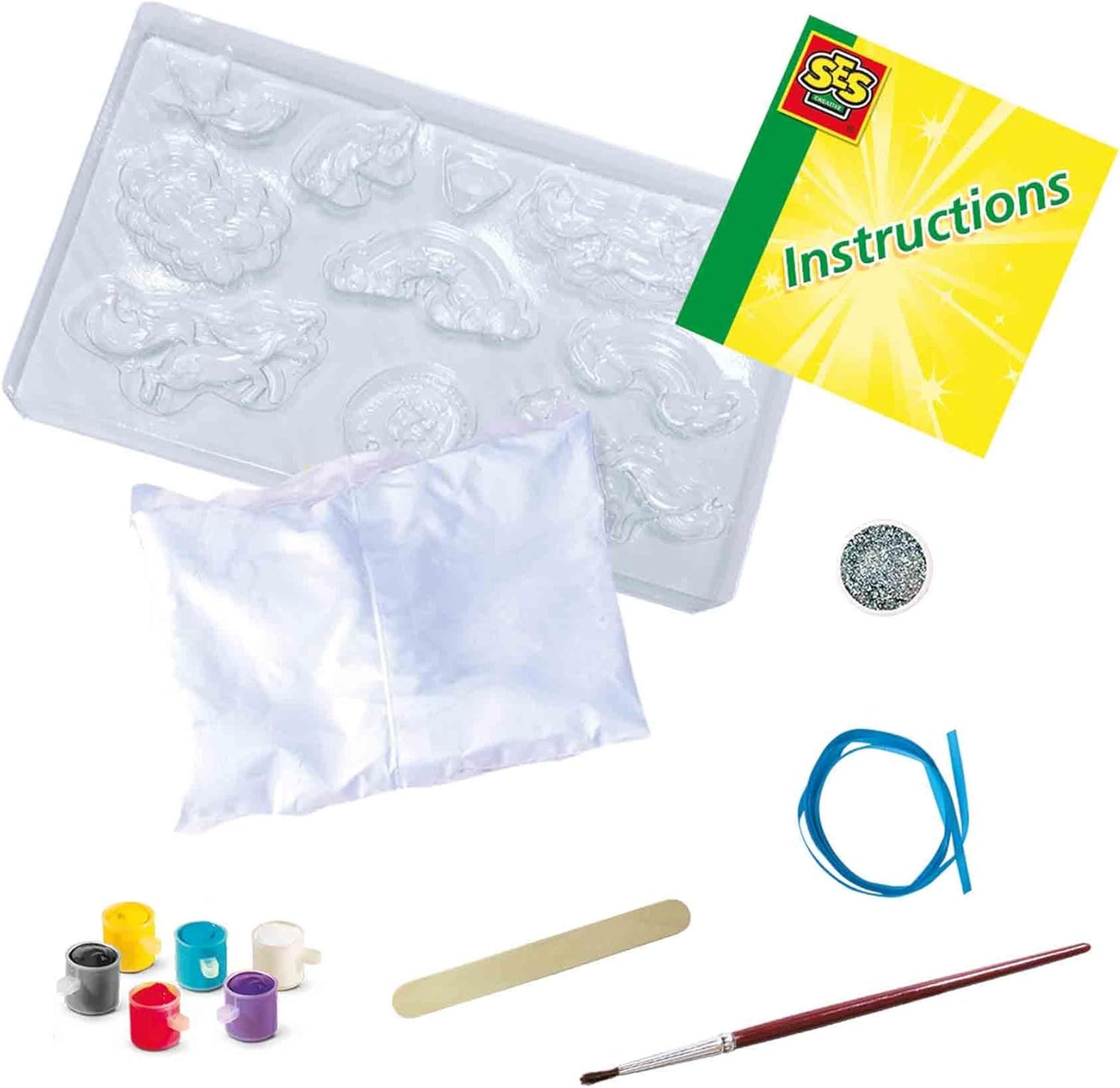 Gips- und Malset: Glitzerschmetterlinge & Einhörner, Set Glitzerschmetterlinge und Einhörner
