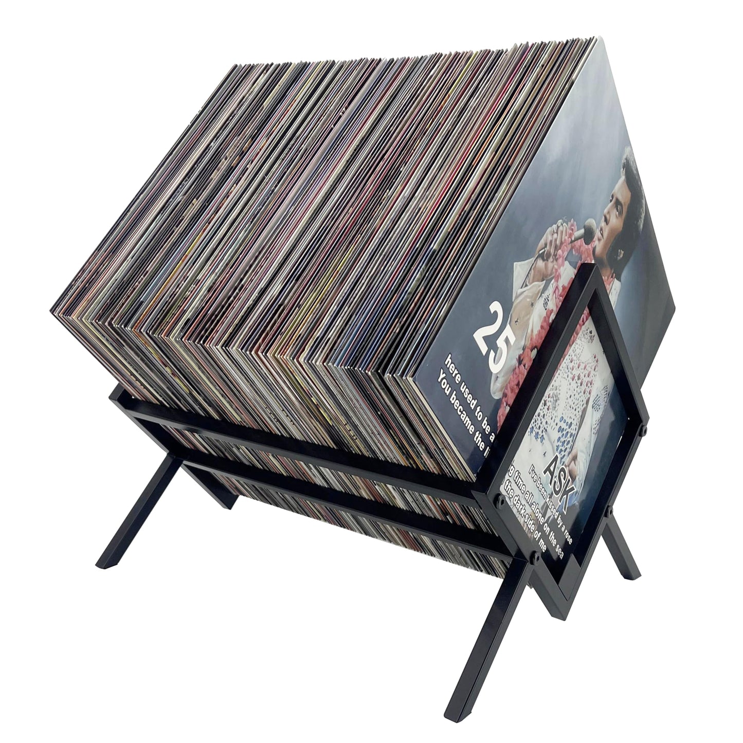Schallplatten Präsentations- und Aufbewahrungsständer, Schwarz