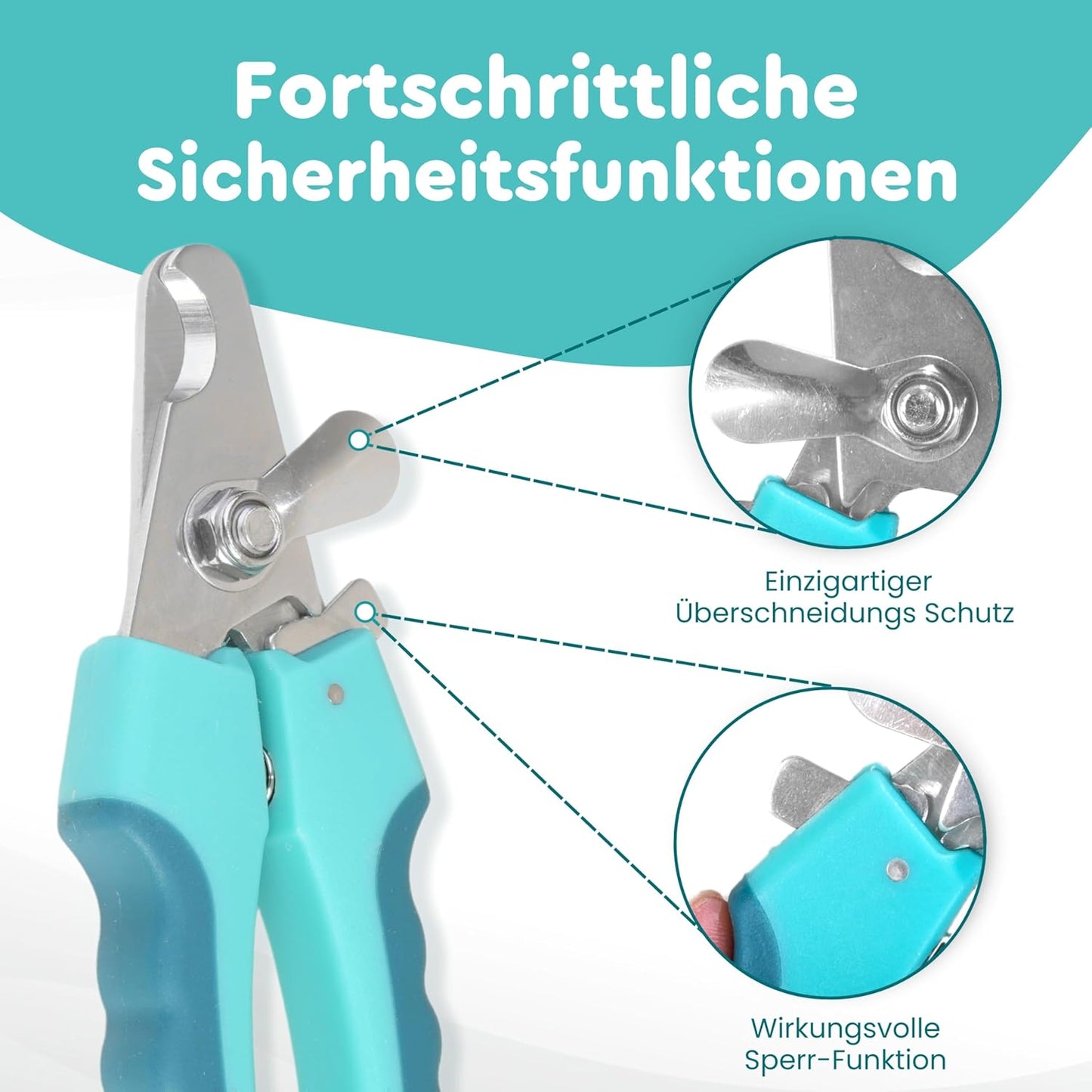 Krallenschere mit Stopper und Feile, L