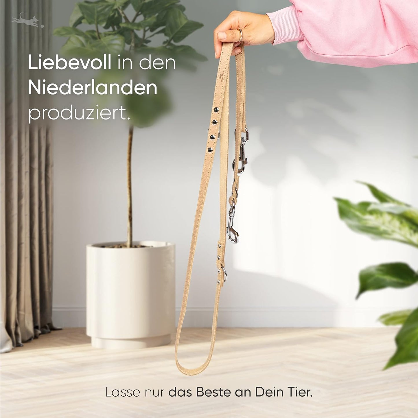 Amstelpark Kollektion - Hundeleine, 3-fach verstellbar, 2m, 25mm Breite Sand